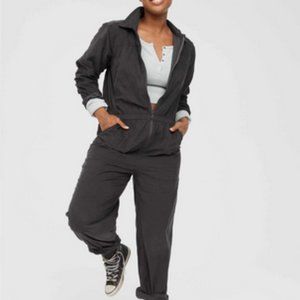 Dark Grey Aerie American Eagle Corduroy Jumpsuit/ coveralls